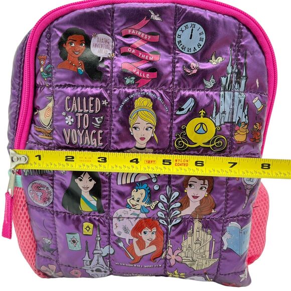 Bio World Disney Princesses Mini Backpack Quilted Squares Purple Pink RARE - Picture 6 of 10